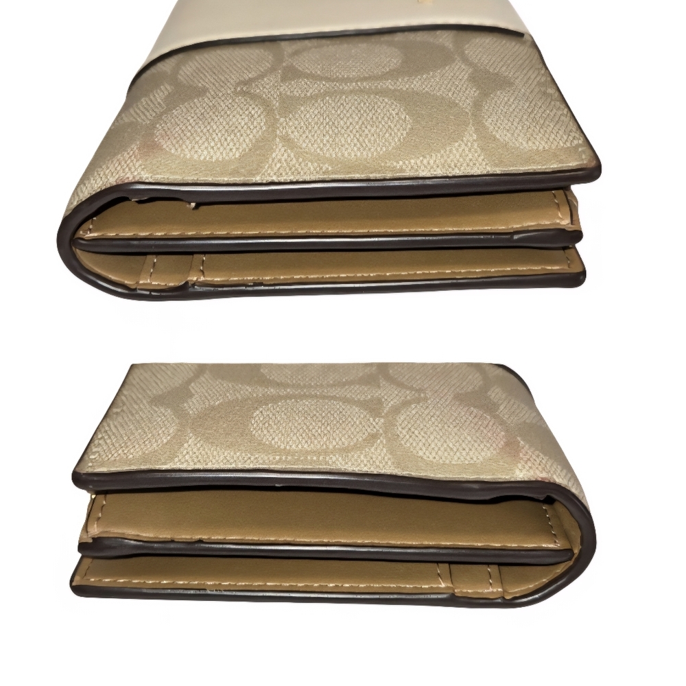 Coach Slim Zip Wallet In Signature Canvas With Stripe - Picture 4 of 13